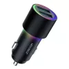 JOYROOM JR-CL10 automobilinis įkroviklis 2x USB 24W LED foninis apšvietimas juodas