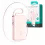 Joyroom JR-PR2L Power Bank 10000 mAh 35W su Skaitmeniniu Ekranu, Įtraukiamais USB-C ir Lightning Kabeliais (0,7m) Rožinis