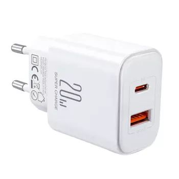 JOYROOM JR-TCF05 Flash 20W USB-C PD įkroviklis su USB-C į Lightning kabeliu 1m Baltas