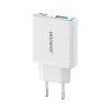 JOYROOM JR-TCF14-WHT 20W PD 3.0 ir QC 3.0 dviejų prievadų sieninis USB įkroviklis - baltas