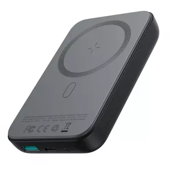 JOYROOM JR-W020 20W 10000mAh MagSafe Power Bank su USB-C į USB-C 0,25 m kabeliu - juoda