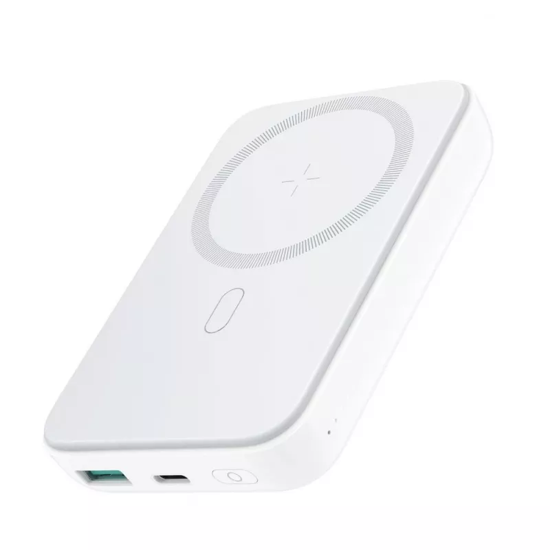 Joyroom JR-W020 20W Mini Magnetinis belaidis Powerbank 10000mAh Baltas su USB į Type-C 0.25m laidu
