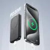 JOYROOM JR-W020 Mini Power Bank 5000mAh 20W USB-A USB-C Wireless Charging - Juoda + USB-C laidas