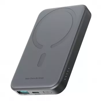 JOYROOM JR-W020 Mini Power Bank 5000mAh 20W USB-A USB-C Wireless Charging - Juoda + USB-C laidas