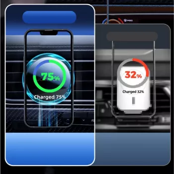 JOYROOM JR-ZS291 Automobilinis telefono laikiklis su 15W belaidžiu Qi įkrovikliu, MagSafe suderinamas, tvirtinamas prie ventiliacijos angos, juodas