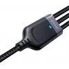 JOYROOM S-1T3018A18 3-in-1 krovimo laidas USB-A į USB-C/Micro-USB/Lightning, 30cm pintas nailonas, 3.5A, juodas
