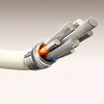 JOYROOM S-A53 USB-A į USB-C laidas su švytinčiu galiuku 1,2 m smėlio spalvos