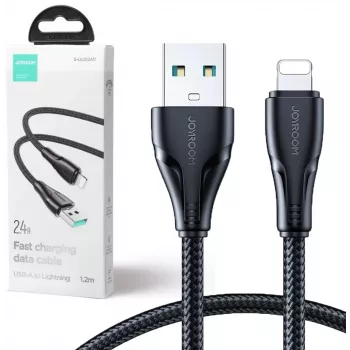JOYROOM S-UL012A11 USB-A į Lightning pintas kabelis, 1,2 m, juodas