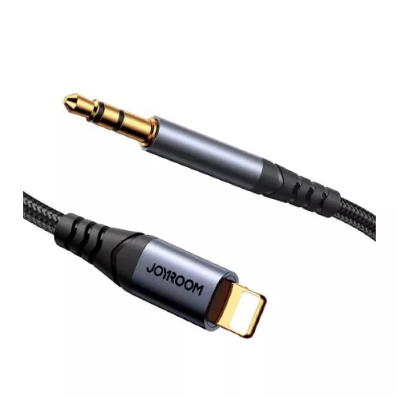 JOYROOM SY-A06 Lightning į 3,5 mm garso keitiklio kabelis, 1,2 m, juodas