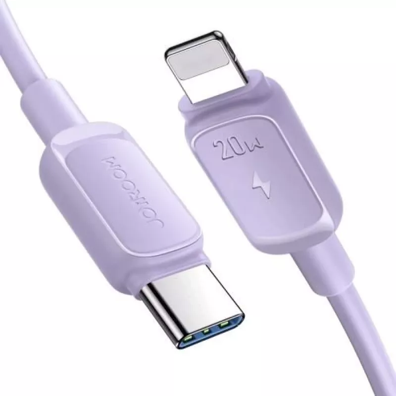 JOYROOM USB-C į Lightning laidas Multi-Color Series A14, 20W PD, 480 Mbps, 1,2 m, violetinis (S-CL020A11P)