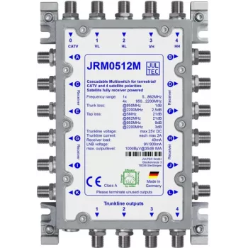 JULTEC JRM0512M 12 krypčių SAT/IF multiswitcheris su antžeminės antenos įėjimu