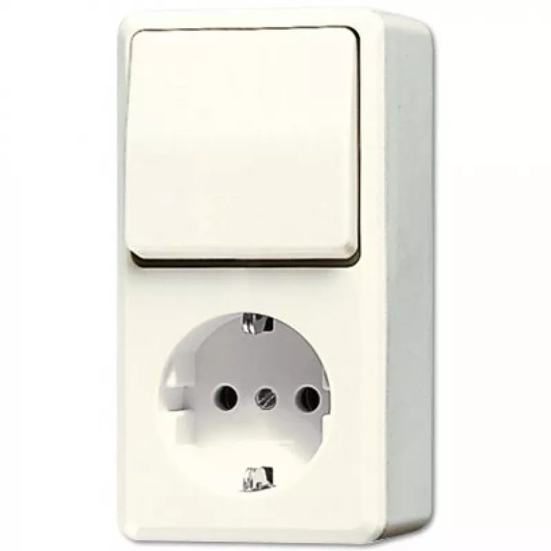 JUNG 676A Schuko elektros lizdas Type F, dramblio kaulo spalvos