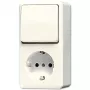 JUNG 676A Schuko elektros lizdas Type F, dramblio kaulo spalvos
