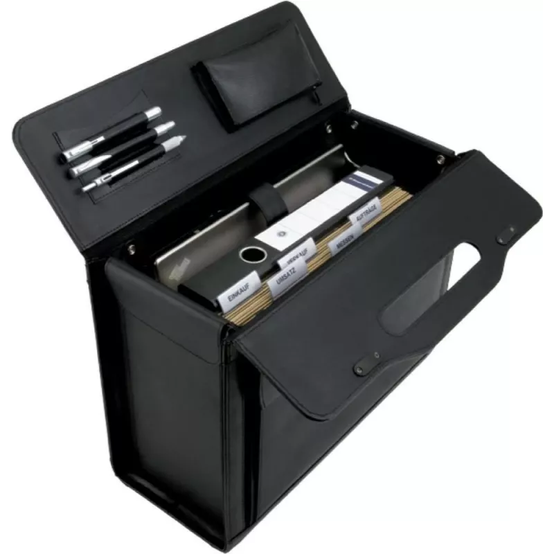 Jüscha 45057 natūralios odos portfelis „Attaché“ juodas