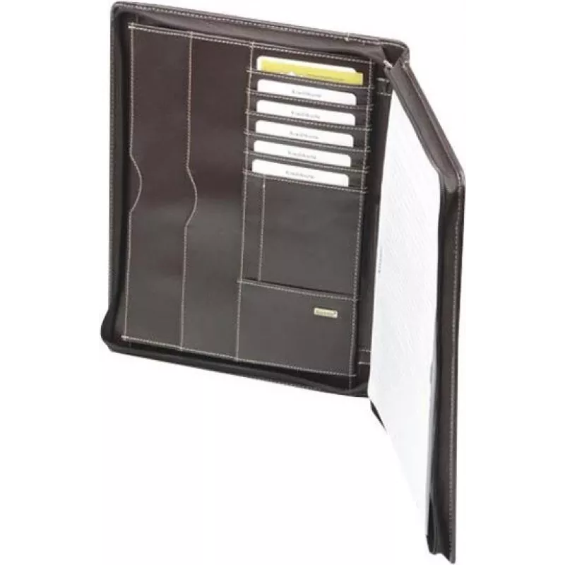 JÜSCHA Alassio A4 MONACO dokumentų aplankas su užtrauktuku iš odos - Antique Dark Brown 30054
