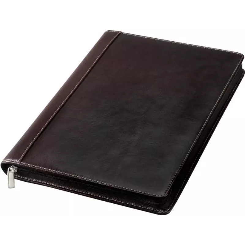 JÜSCHA Alassio A4 MONACO dokumentų aplankas su užtrauktuku iš odos - Antique Dark Brown 30054
