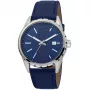 JUST CAVALLI MAN JC1G082L0095 42mm Quartz Analog Blue Dial Leather Strap Watch