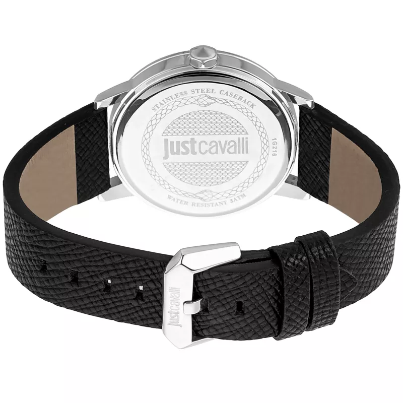 JUST CAVALLI MAN JC1G216L0015 42mm Mėlynas Ciferblatas Odinis Dirželis Kvarcinis Laikrodis