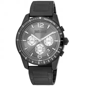 JUST CAVALLI MAN Watch JC1G204M0065 44mm Blue Dial Stainless Steel Mesh Bracelet