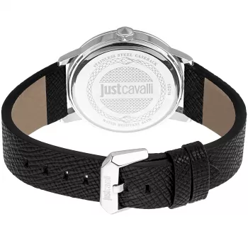 JUST CAVALLI Vyriškas Laikrodis JC1G216L0025 42mm Nerūdijančio Plieno Korpusas Juodas Odinis Dirželis