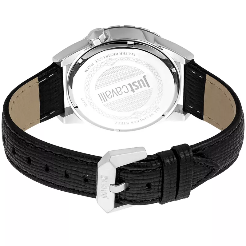JUST CAVALLI Vyriškas Laikrodis JC1G217L0025 42mm Mėlynas Ciferblatas Mėlynas Odinis Dirželis
