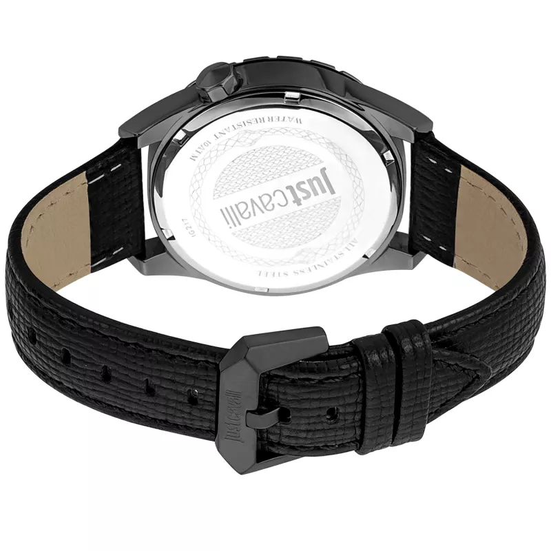 Vyriškas laikrodis Just Cavalli JC1G217L0045 42mm juodas ciferblatas odinis dirželis