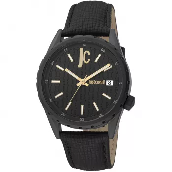 Vyriškas laikrodis Just Cavalli JC1G217L0045 42mm juodas ciferblatas odinis dirželis