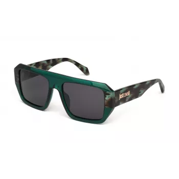 JUST CAVALLI Unisex Rectangular Sunglasses SJC101V5507LG Havana Acetate Brown Gradient Lens 55/18/145 mm
