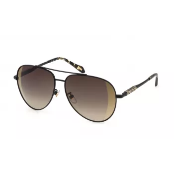 JUST CAVALLI Moteriški Akiniai nuo Saulės SJC029-60305G Blizgantys Juodi Gradientiniai Dūminiai 60/15/140 mm