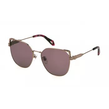 JUST CAVALLI Moteriški Akiniai nuo Saulės SJC042-580A39 Havana Rudi Drugelio Formos Acetato Rėmeliai Rudi Gradientiniai Lęšiai 58/14/140 mm