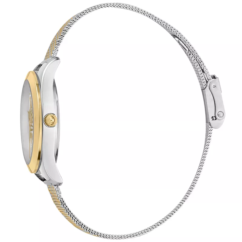 JUST CAVALLI Moteriškas Laikrodis JC1L210M0065 32mm Sidabrinis Nerūdijančio Plieno Milano Tinklelio Apyrankė