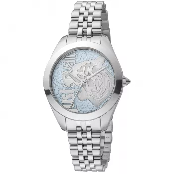 JUST CAVALLI Moteriškas Laikrodis JC1L210M0135 32mm Sidabrinis Nerūdijantis Plienas Kvarcinis