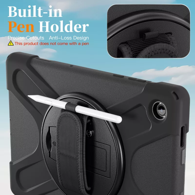 JUST MUST JM Rugged Case Grip Samsung Galaxy Tab A11+ su rankena Juoda