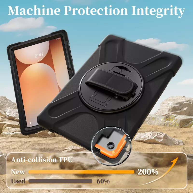 JUST MUST JM Rugged Case Grip Samsung Galaxy Tab A11+ su rankena Juoda