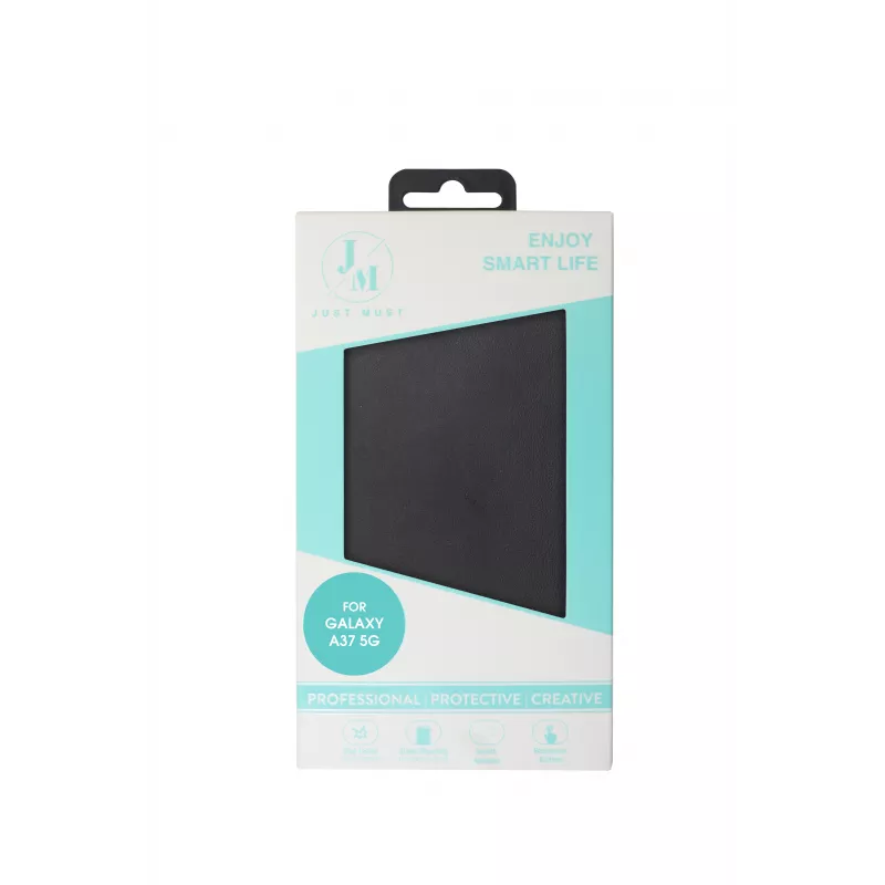 JUST MUST JM STAND FLIP CASE, skirtas Samsung Galaxy A37, juoda