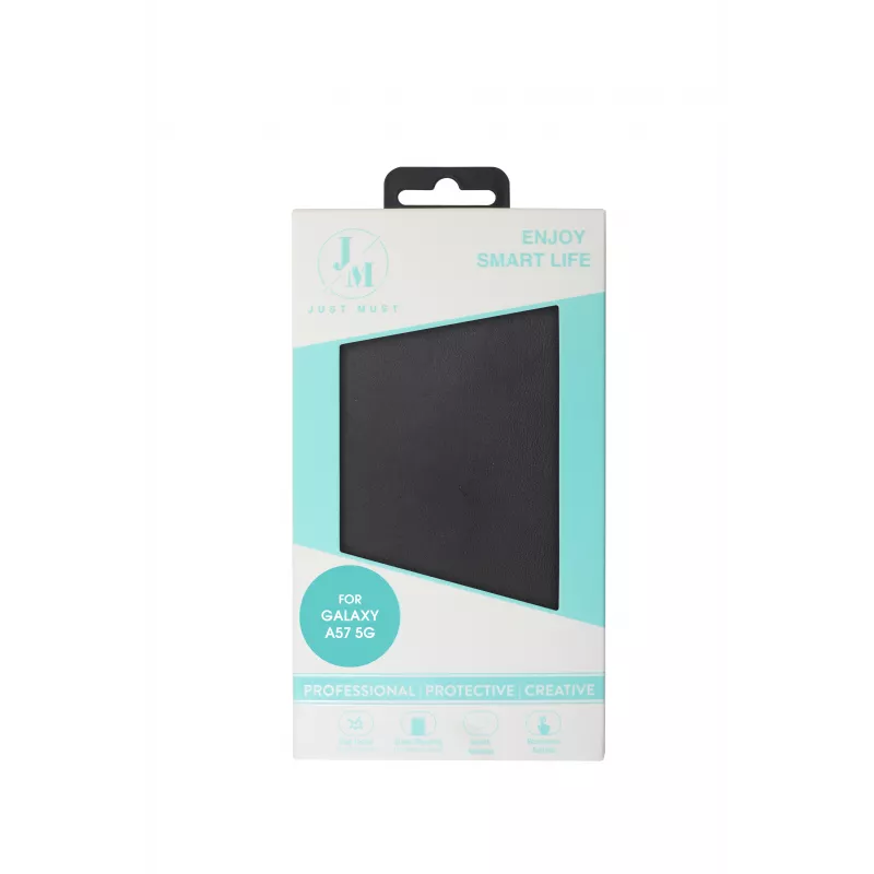 JUST MUST JM STAND FLIP CASE, skirtas Galaxy A57, juodos spalvos