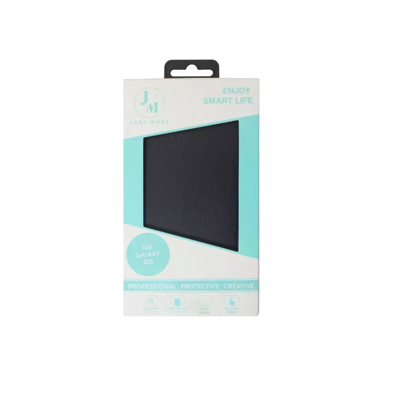 JUST MUST JM STAND FLIP CASE, skirtas Galaxy S25, juodos spalvos