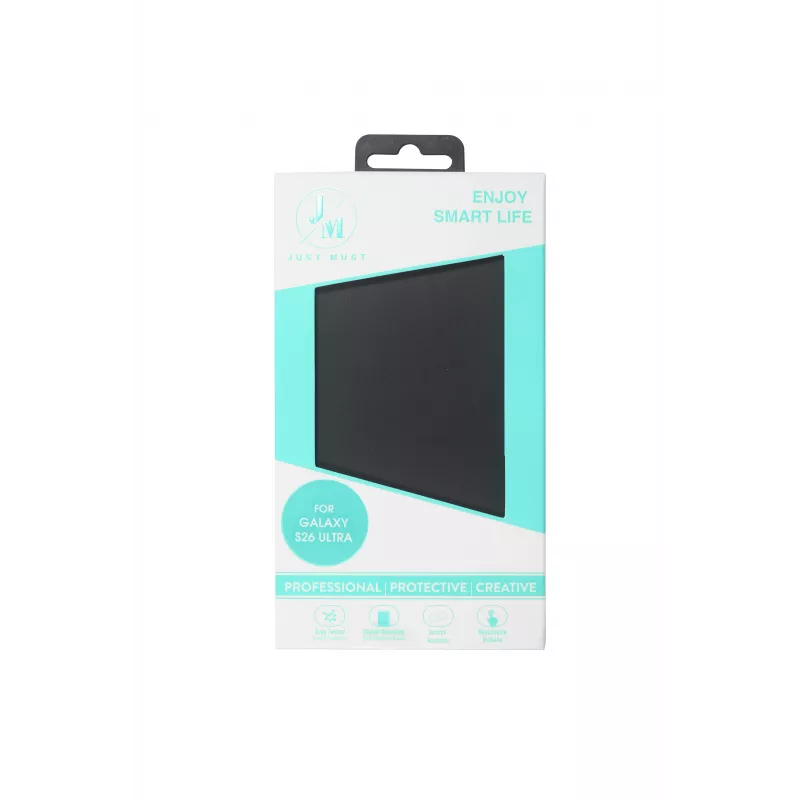 JUST MUST JM STAND FLIP CASE, skirtas Galaxy S26 Ultra, juodos spalvos
