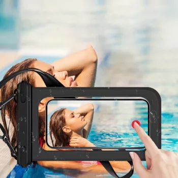 JUST MUST vandeniui atsparus telefono dėklas juodas – IPX8 30 m povandeninis dėklas išmaniesiems telefonams