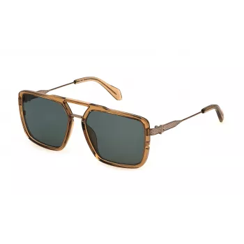 JUSTCAVALLI Vyriški Akiniai nuo Saulės SJC040-580913 Havana Brown Gradient Square Acetate 58mm
