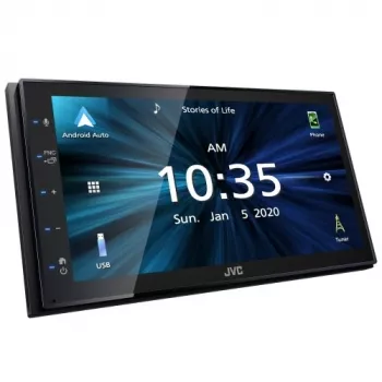 JVC KW-M560BT 6.8 inch Bluetooth automobilinis medijos imtuvas su 13 juostų ekvalaizeriu, Android veidrodžiu, 3 pre-out išėjimais ir galine USB jungtimi