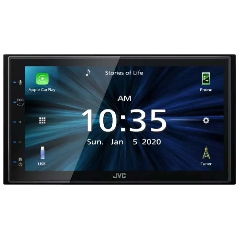 JVC KW-M560BT 6.8 inch Bluetooth automobilinis medijos imtuvas su 13 juostų ekvalaizeriu, Android veidrodžiu, 3 pre-out išėjimais ir galine USB jungtimi