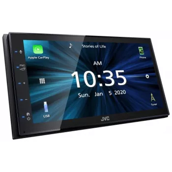 JVC KW-M560BT 6.8 inch Bluetooth automobilinis medijos imtuvas su 13 juostų ekvalaizeriu, Android veidrodžiu, 3 pre-out išėjimais ir galine USB jungtimi