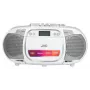 JVC RC-E451W nešiojamas CD grotuvas su FM/AM radiju, AUX įvestimi ir bosu, baltas
