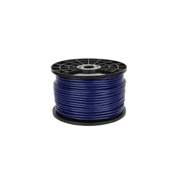 KAB0605C 6mm stereo mikrofoninis kabelis Mėlynas - ritė, 2x0,22mm² OFC, spiralinis ekranas, PVC apvalkalas
