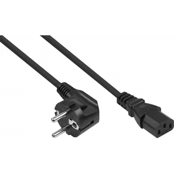 Kabelmeister maitinimo laidas su kampuotu Schuko ir C13 konektoriumi, 1 m, juodas, 0,75 mm² SK0130-S010