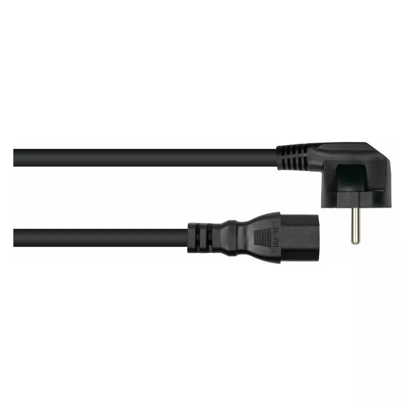 KABELMEISTER Kampinis Schuko į IEC C15 maitinimo laidas 0,5 m juodas