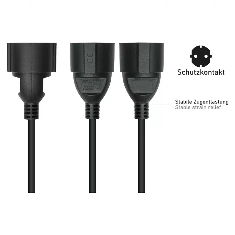 Kabelmeister C14 į Schuko lizdą adapterio laidas 0,15 m juodas