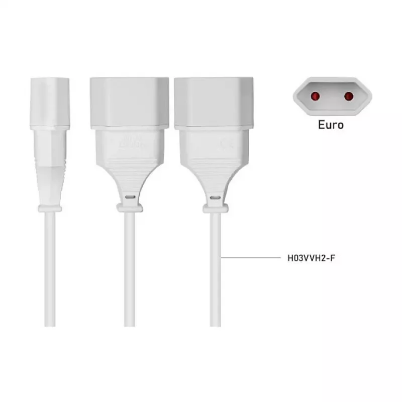 kabelmeister Euro ilginamasis laidas su 3 Schuko lizdais, 0,25 m, juodas (16 A, 3680 W)