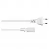 kabelmeister Euro Power Cable, Europlug Type C iki nuimtų laidų galų, 1,5 m, 0,75 mm², balta